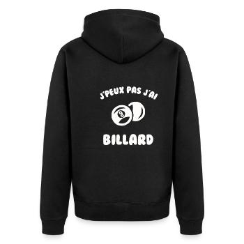 j’peux pas j’ai billard - Veste à capuche bio Premium Unisexe - noir - Dos - Nico (187cm)