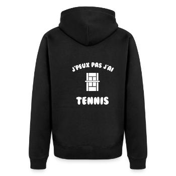 j’peux pas j’ai tennis - Veste à capuche bio Premium Unisexe - noir - Dos - Nico (187cm)