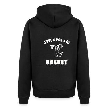 J’peux pas j’ai basket - Veste à capuche bio Premium Unisexe - noir - Dos - Nico (187cm)