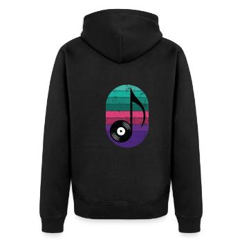Musique DJ Cadeau Vintage - Veste à capuche bio Premium Unisexe - noir - Dos - Nico (187cm)