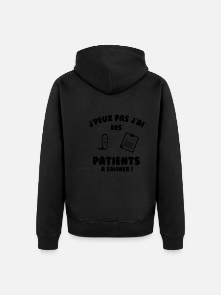 Patient a soigner - Veste à capuche bio Premium Unisexe - noir