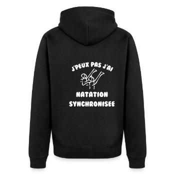 J’peux pas j’ai natation synchronisée - Veste à capuche bio Premium Unisexe - noir - Dos - Nico (187cm)