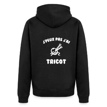 J’peux pas j’ai tricot - Veste à capuche bio Premium Unisexe - noir - Dos - Nico (187cm)