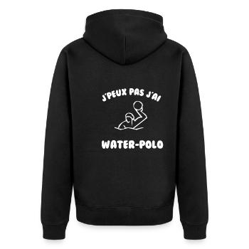 J’peux pas j’ai waterpolo - Veste à capuche bio Premium Unisexe - noir - Dos - Nico (187cm)