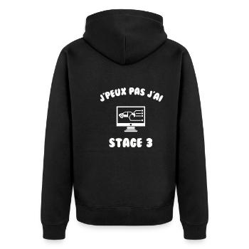 J’peux pas j’ai stage 3 - Veste à capuche bio Premium Unisexe - noir - Dos - Nico (187cm)