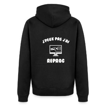 Moteur reprog - Veste à capuche bio Premium Unisexe - noir - Dos - Nico (187cm)
