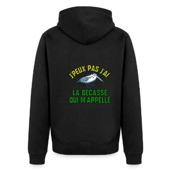 J’peux pas j’ai la bécasse qui m’appelle - Veste à capuche bio Premium Unisexe - noir - Dos - Nico (187cm)
