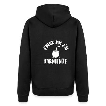 J’peux pas j’ai farniente - Veste à capuche bio Premium Unisexe - noir - Dos - Nico (187cm)