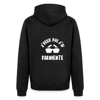 J’peux pas j’ai farniente - Veste à capuche bio Premium Unisexe - noir - Dos - Nico (187cm)