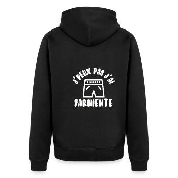 J’peux pas j’ai farniente - Veste à capuche bio Premium Unisexe - noir - Dos - Nico (187cm)
