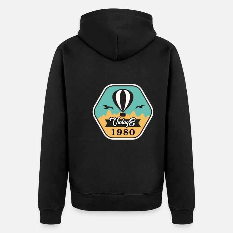 Millésime 1980 - Veste à capuche bio Premium Unisexe - noir