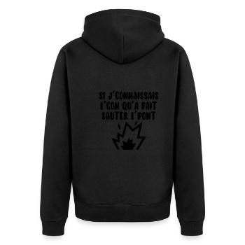 Si j’connaissais l’con… - Veste à capuche bio Premium Unisexe - noir - Dos - Nico (187cm)