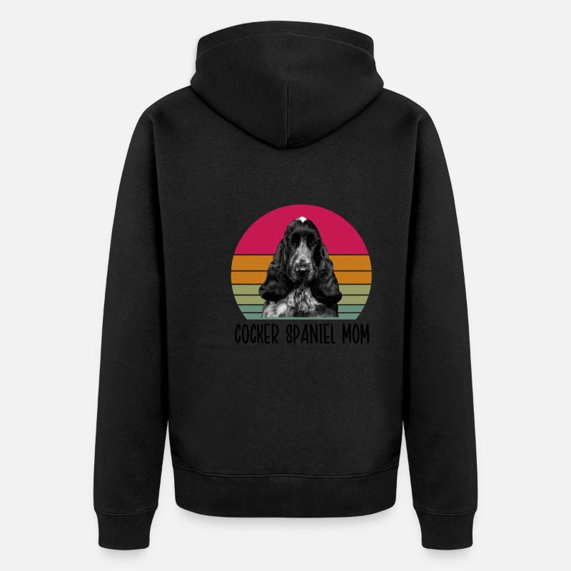 Cocker Spaniel Maman - Veste à capuche bio Premium Unisexe - noir