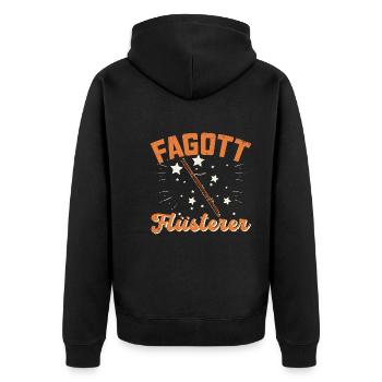 Fagott Orchester Musiker Musikschule Bassoon - Unisex Premium Bio Zip Hoodie - Schwarz - Hinten - Nico (187cm)