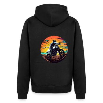 Moto Motocross Sunset - Veste à capuche bio Premium Unisexe - noir - Dos - Nico (187cm)