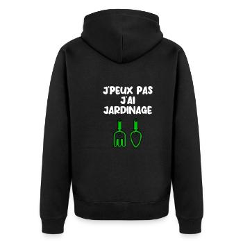 J’peux pas j’ai jardinage - Veste à capuche bio Premium Unisexe - noir - Dos - Nico (187cm)