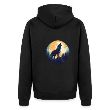 Loup - Veste à capuche bio Premium Unisexe - noir - Dos - Nico (187cm)