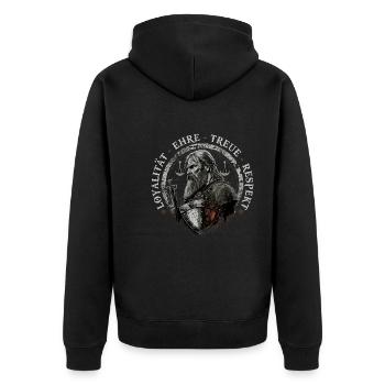 Wikinger Grundsätze, Vintage Norse Viking - Unisex Premium Bio Zip Hoodie - Schwarz - Hinten - Nico (187cm)
