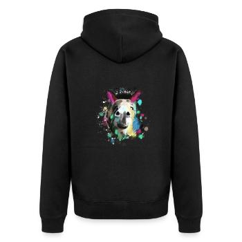 Esel, Graffiti, Malerei, bunt - Unisex Premium Bio Zip Hoodie - Schwarz - Hinten - Nico (187cm)