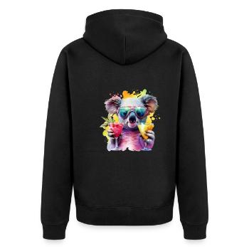 Cocktails colorés de soirée de lunettes de soleil Koala fraîches - Veste à capuche bio Premium Unisexe - noir - Dos - Nico (187cm)
