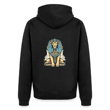 Zok le lion Egyptien - Veste à capuche bio Premium Unisexe - noir - Dos - Nico (187cm)