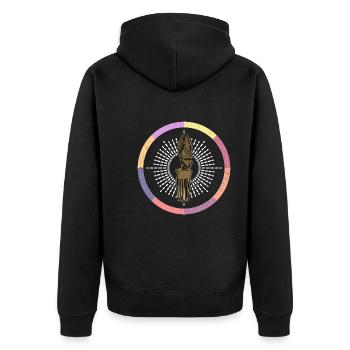 Afro Hairstyle Worsted Hair Culture African History - Unisex Premium Organic Zip Hoodie - black - Back - Nico (187cm)