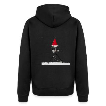 Ham Radio - Unisex Premium Bio Zip Hoodie - Schwarz - Hinten - Nico (187cm)