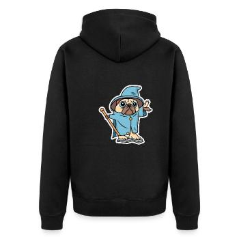 Magier - Unisex Premium Bio Zip Hoodie - Schwarz - Hinten - Nico (187cm)