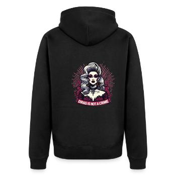 Culture drag exclusive et inspiration drag queen - Veste à capuche bio Premium Unisexe - noir - Dos - Nico (187cm)