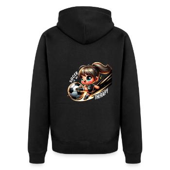 Le football est ma thérapie - Soccer Girl Passion - Veste à capuche bio Premium Unisexe - noir - Dos - Nico (187cm)
