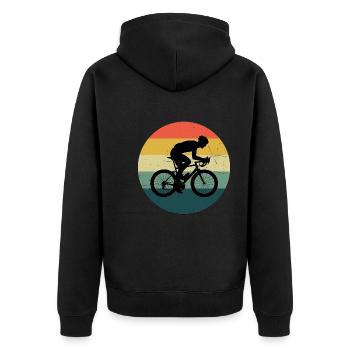 Rennradfahrer Roadbike Rennradfahren Rennrad - Unisex Premium Bio Zip Hoodie - Schwarz - Hinten - Nico (187cm)