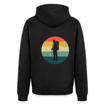 Women's Climbing Bouldering Bouldering Climbers - Unisex Premium Organic Zip Hoodie - black - Back - Nico (187cm)