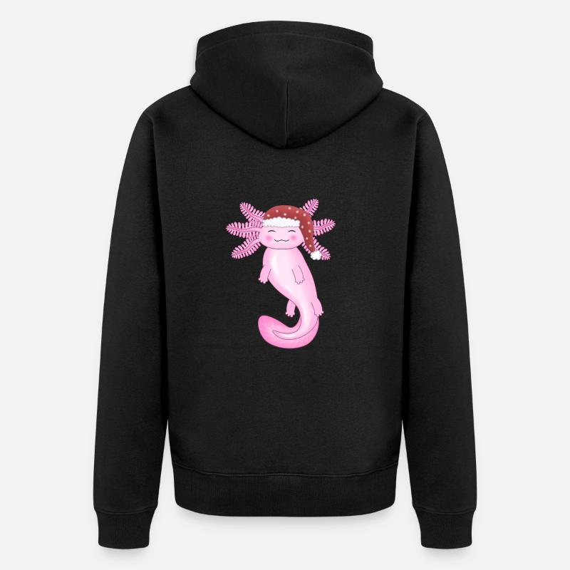 Mignon axolotl de Noël - Veste à capuche bio Premium Unisexe - noir