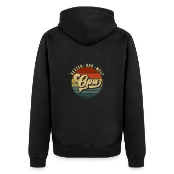 Bester Opa der Welt - Unisex Premium Bio Zip Hoodie - Schwarz - Hinten - Nico (187cm)