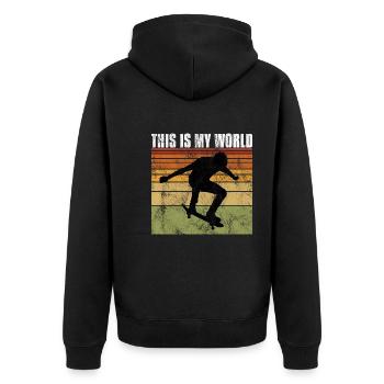 This is My world Skateboard Skateboarder Skate - Veste à capuche bio Premium Unisexe - noir - Dos - Nico (187cm)