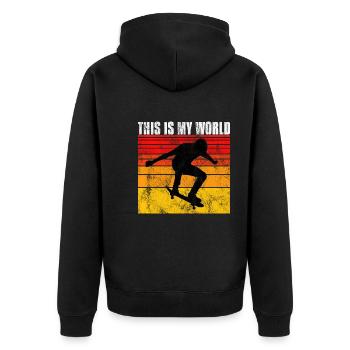 This is My world Skateboard Skateboarder Skate - Veste à capuche bio Premium Unisexe - noir - Dos - Nico (187cm)
