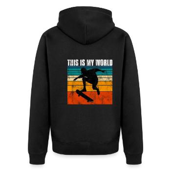 This is My world Skateboard Skateboarder Skate - Veste à capuche bio Premium Unisexe - noir - Dos - Nico (187cm)