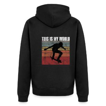 This is My world Skateboard Skateboarder Skate - Veste à capuche bio Premium Unisexe - noir - Dos - Nico (187cm)