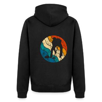 Curling sur glace Curling Retro Cadeau - Veste à capuche bio Premium Unisexe - noir - Dos - Nico (187cm)