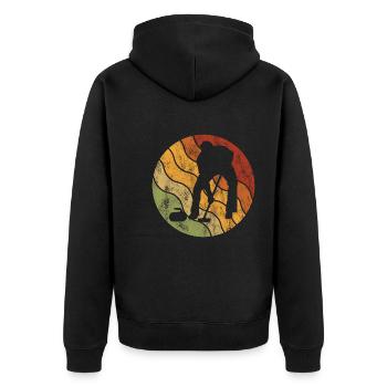 Curling sur glace Curling Retro Cadeau - Veste à capuche bio Premium Unisexe - noir - Dos - Nico (187cm)