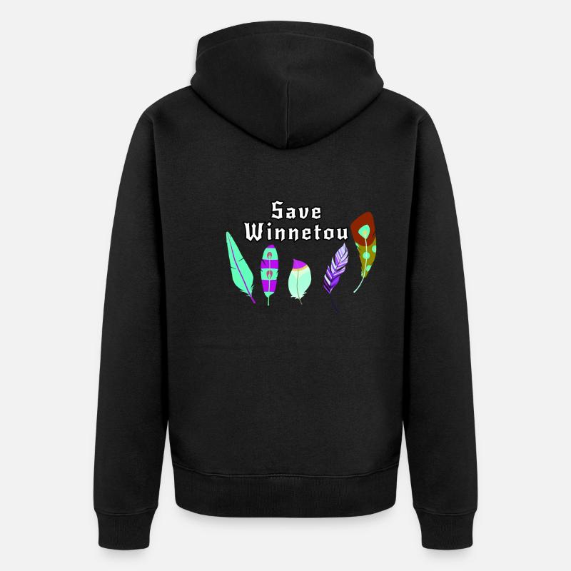 Enregistrer Winnetou,Winnetou,Federn,Illustration - Veste à capuche bio Premium Unisexe - noir