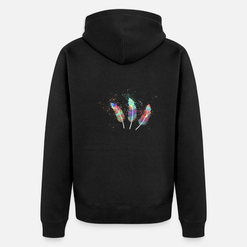 federn,bunt,feder,graffiti - Unisex Premium Bio Zip Hoodie - Schwarz