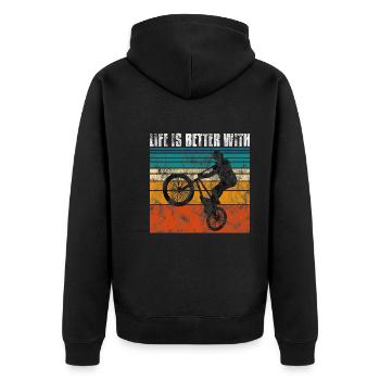 Life is better with BMX Bike Bike Gift - Unisex Premium Organic Zip Hoodie - black - Back - Nico (187cm)