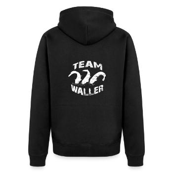 Welsangler - Sportfischer - Unisex Premium Bio Zip Hoodie - Schwarz - Hinten - Nico (187cm)