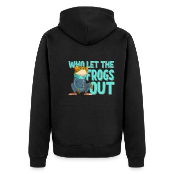 Matzah Ballin - Unisex Premium Bio Zip Hoodie - Schwarz - Hinten - Nico (187cm)