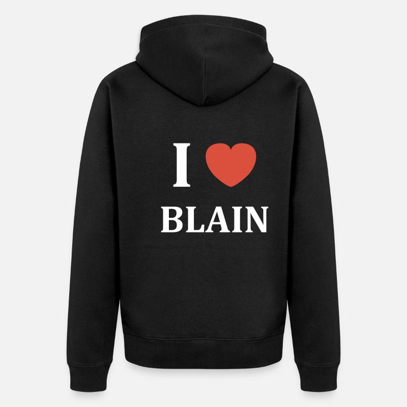 i love blain - Veste à capuche bio Premium Unisexe - noir