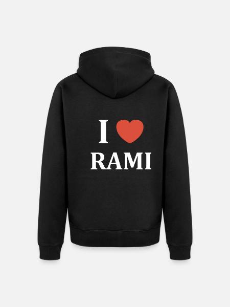 i love rami - Veste à capuche bio Premium Unisexe - noir