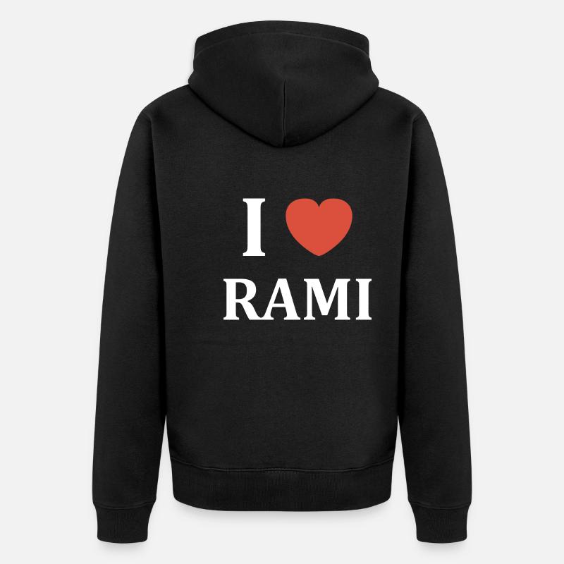 i love rami - Veste à capuche bio Premium Unisexe - noir