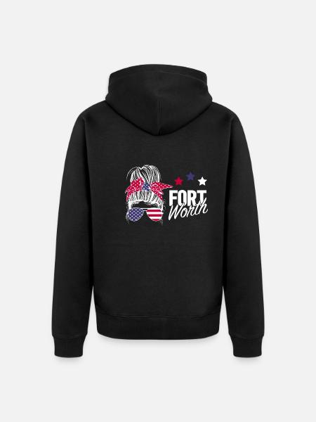 Fort Worth - Unisex Premium Organic Zip Hoodie - black