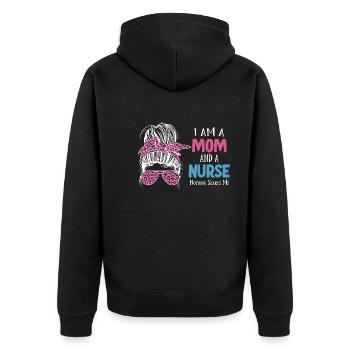 Krankenschwester Nurse Life - Unisex Premium Bio Zip Hoodie - Schwarz - Hinten - Nico (187cm)